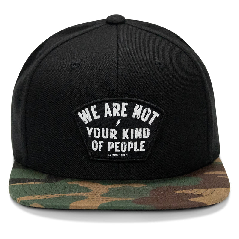 Load image into Gallery viewer, We Are Not Your Kind Of People Patch Flatbill Snapback Hat