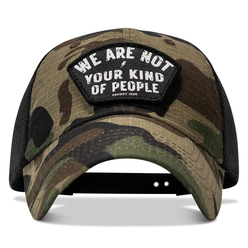 Load image into Gallery viewer, We Are Not Your Kind Of People Patch Tactical Ripstop Mesh Snapback Hat