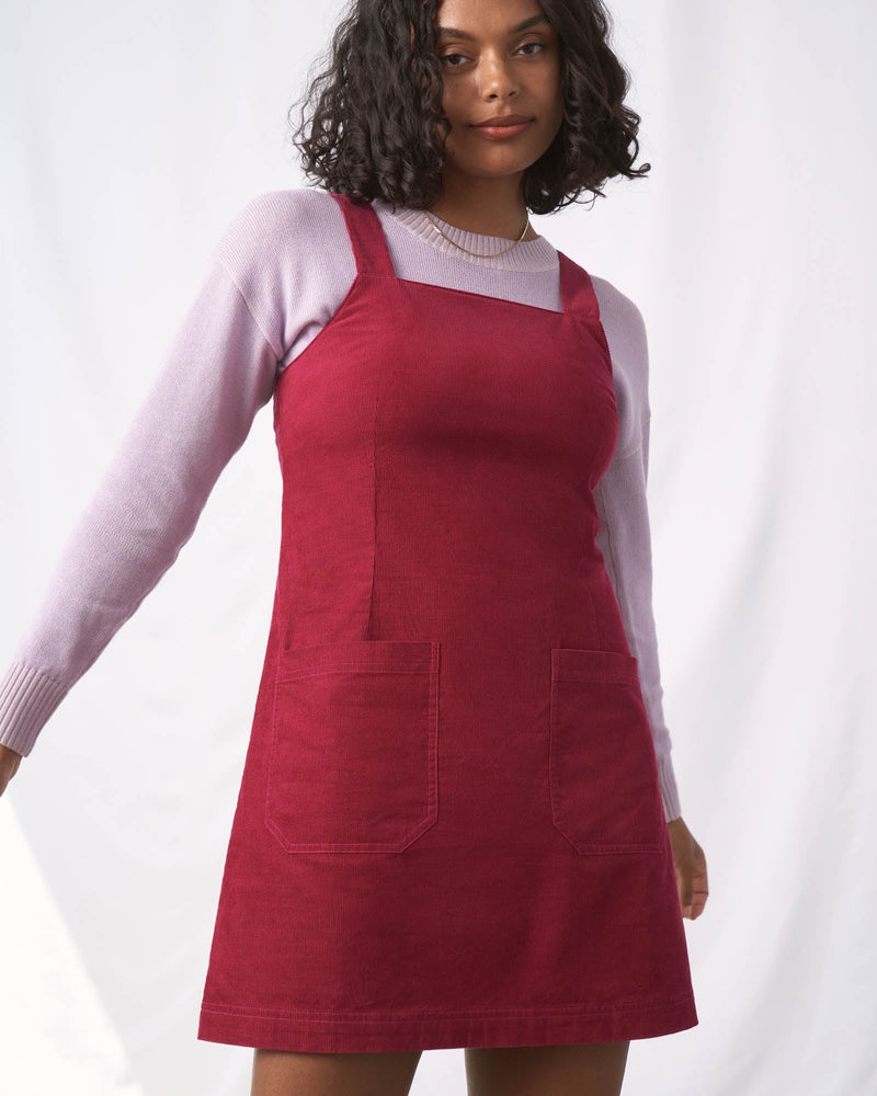 Load image into Gallery viewer, Organic Corduroy Pinafore Dress