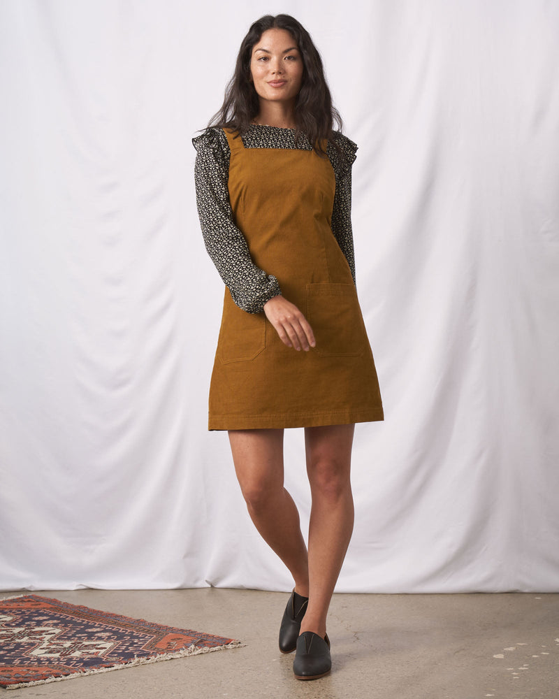 Load image into Gallery viewer, Organic Corduroy Pinafore Dress