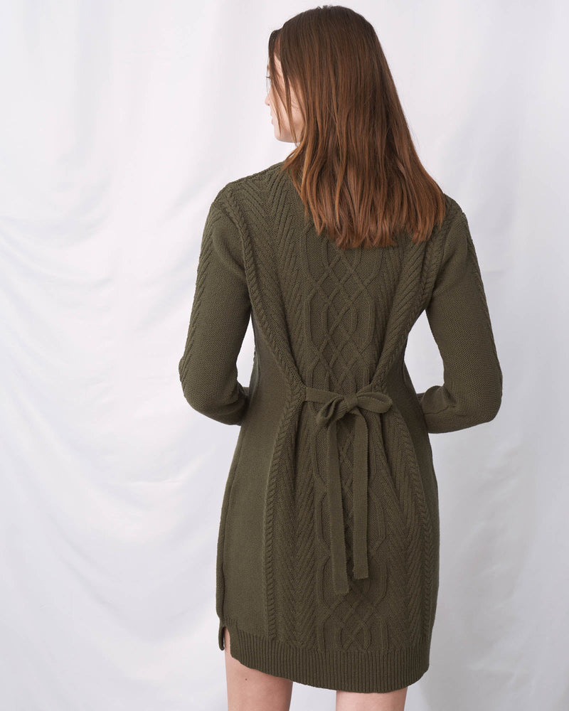 Load image into Gallery viewer, Recycled Tie Back Sweater Dress