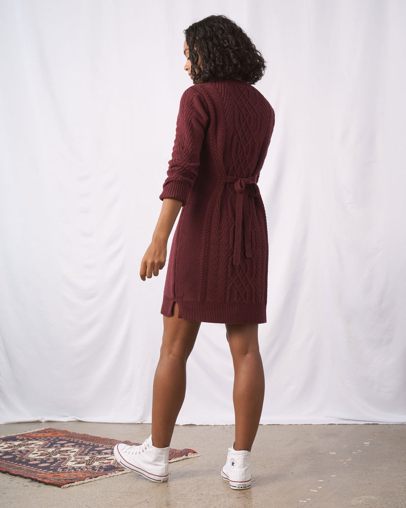 Load image into Gallery viewer, Recycled Tie Back Sweater Dress