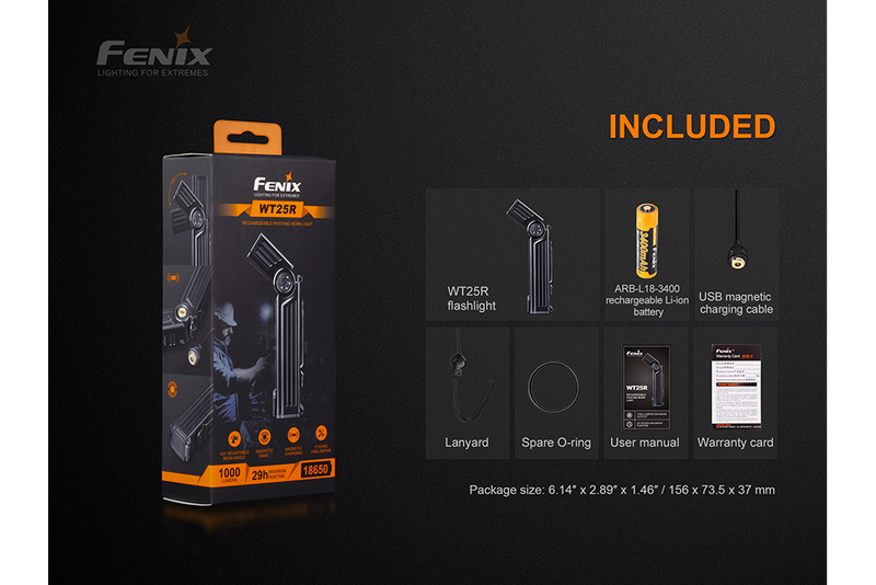 Load image into Gallery viewer, Fenix WT25R Adjustable Head LED Flashlight - 1000 Lumens