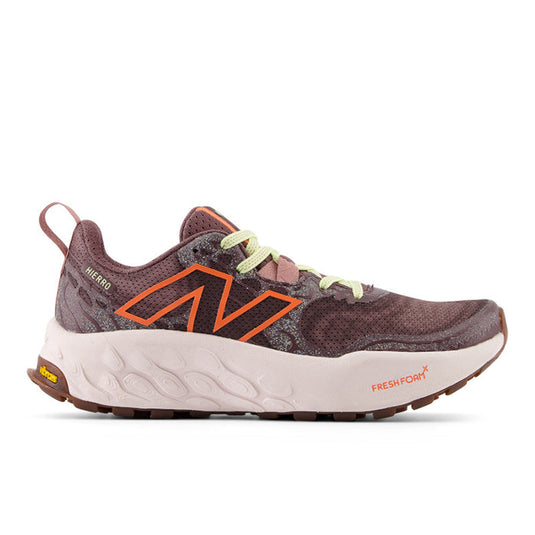 Women's New Balance Fresh Foam X Hierro V8, Licorice/Gulf Red/Pink Granite, 10.5 B Medium - Skoutley Outdoors LLC