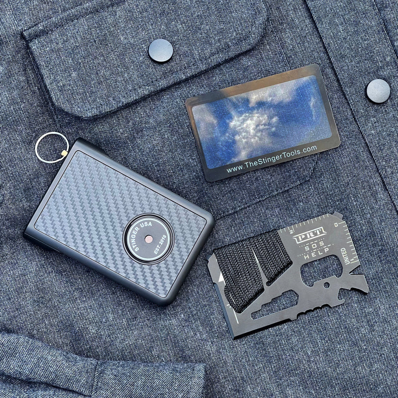 Load image into Gallery viewer, Safety Wallet With Personal Alarm Multi Functional Tool (Black Carbon Fiber)