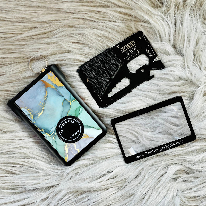 Load image into Gallery viewer, Safety Wallet With Personal Alarm Multi Functional Tool (Black Carbon Fiber)