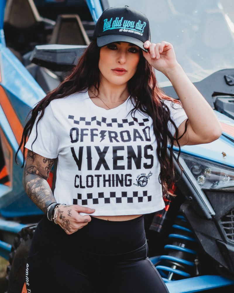 Load image into Gallery viewer, Checked Out Cropped Tee