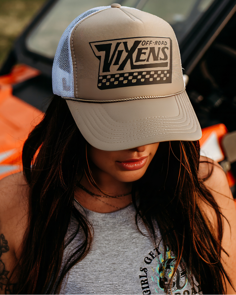 Load image into Gallery viewer, Off the Wall Foam Trucker -Khaki/White