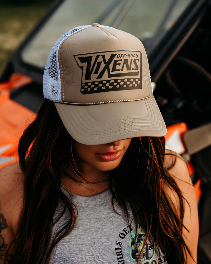 Load image into Gallery viewer, Off the Wall Foam Trucker -Khaki/White