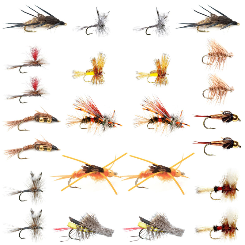 Load image into Gallery viewer, Trout Fly Assortment - Essential Western Dry and Nymph Fly Fishing Flies Collection - 2 Dozen Trout Flies with Fly Box