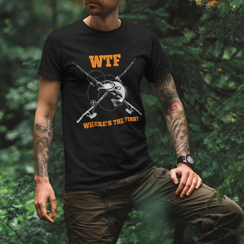 Load image into Gallery viewer, WTF Where's The Fish Man T-Shirt