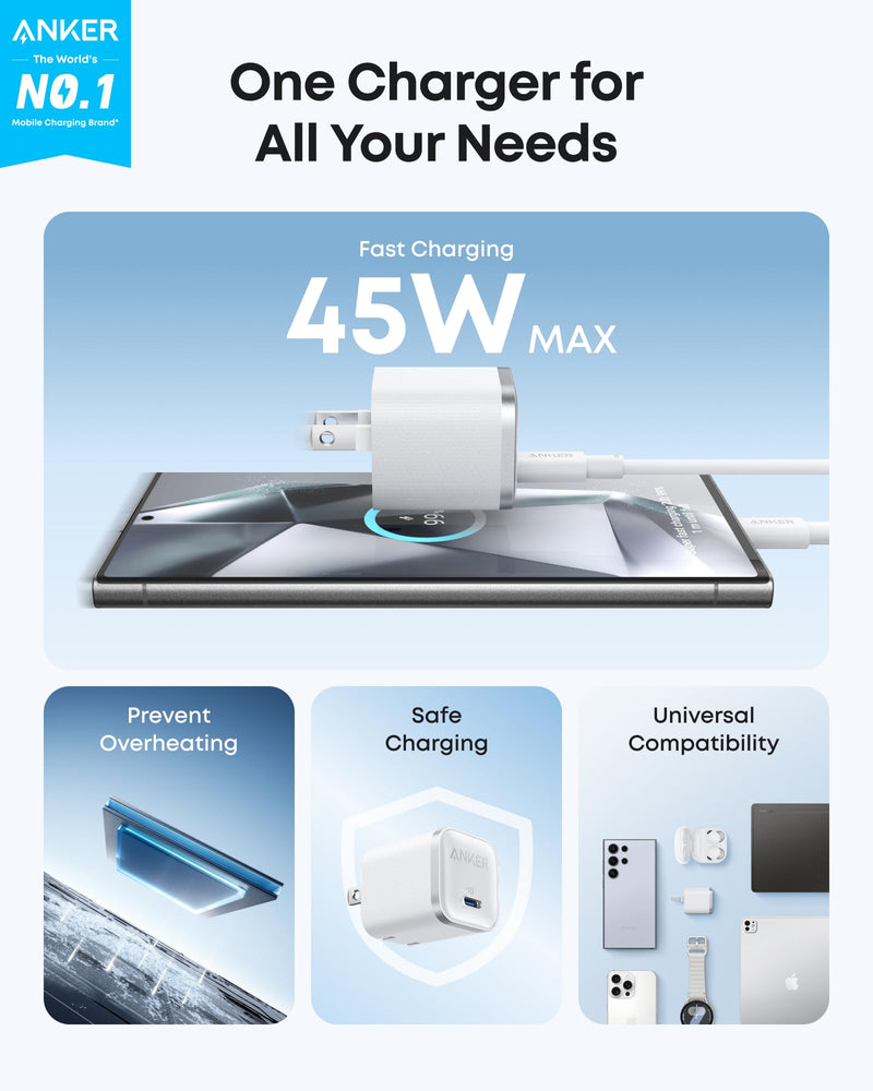 Load image into Gallery viewer, Anker Nano Charger (45W) with USB-C to USB-C Cable