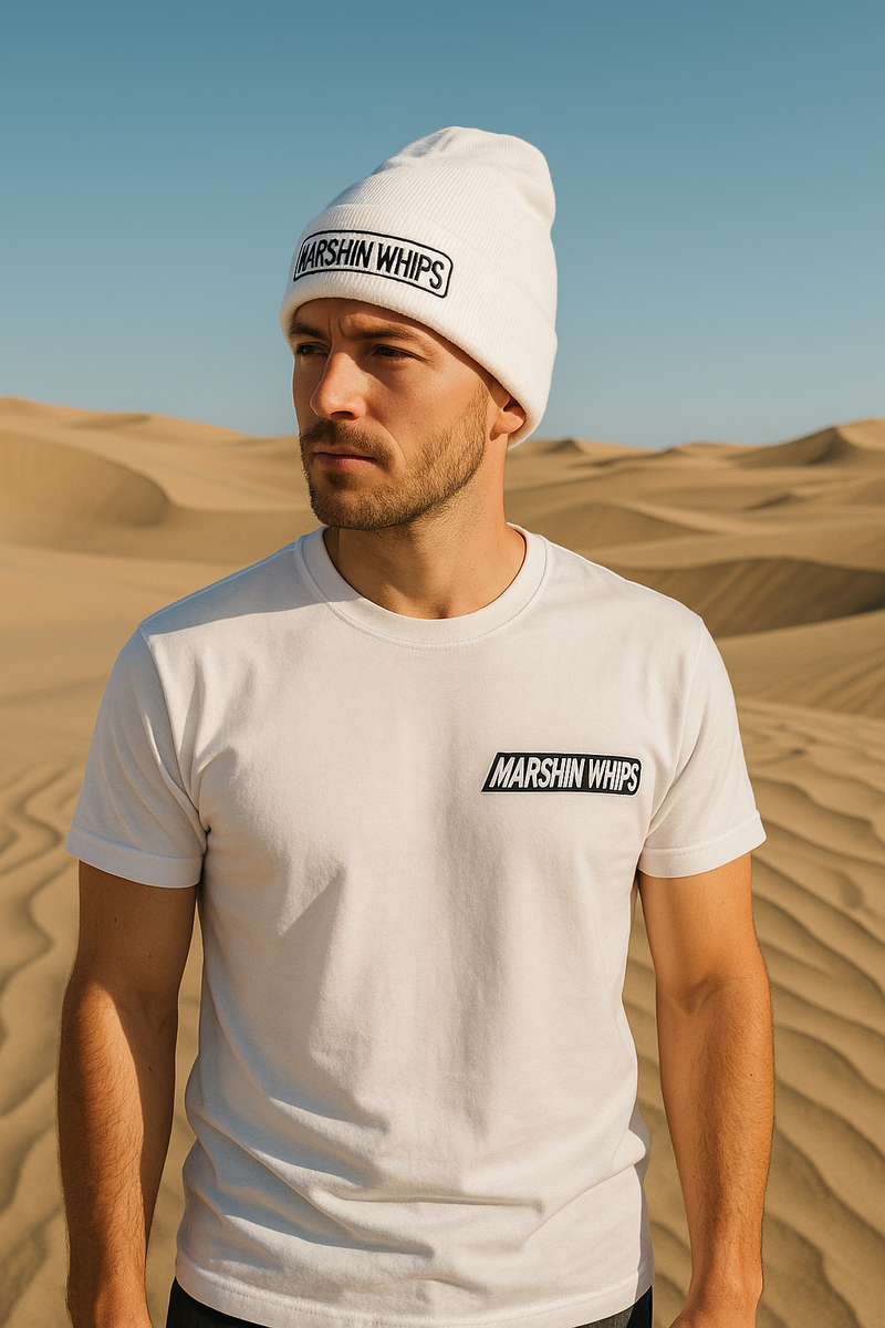 Load image into Gallery viewer, Marshin Whips White Beanie