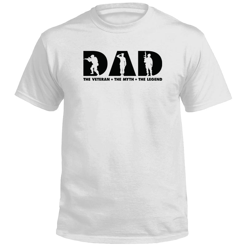 Load image into Gallery viewer, Dad The Veteran The Myth The Legend (Front)