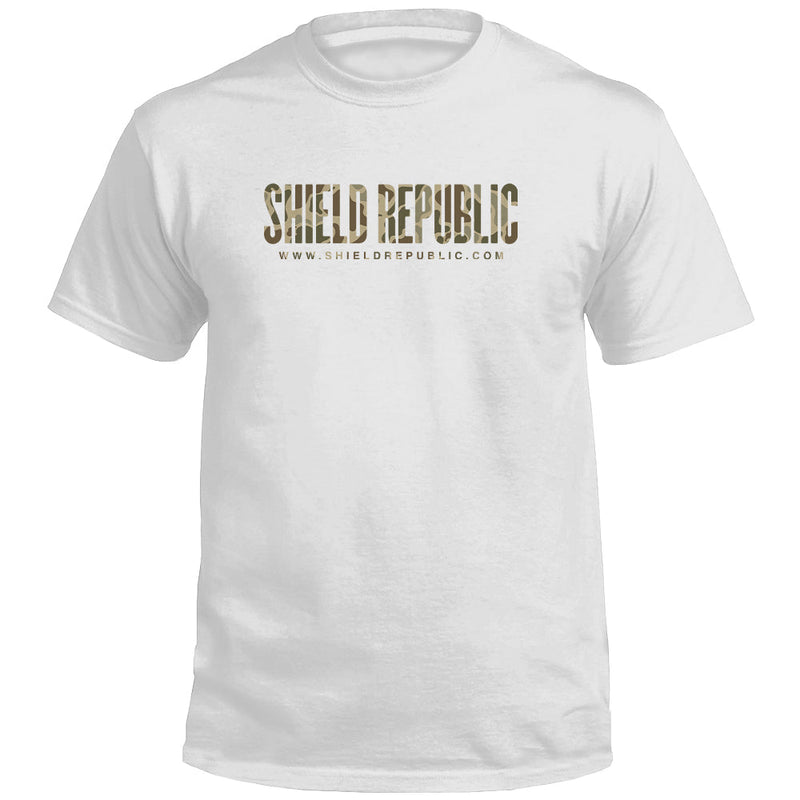 Load image into Gallery viewer, Shield Republic Duck Camo Banner Text (Front)