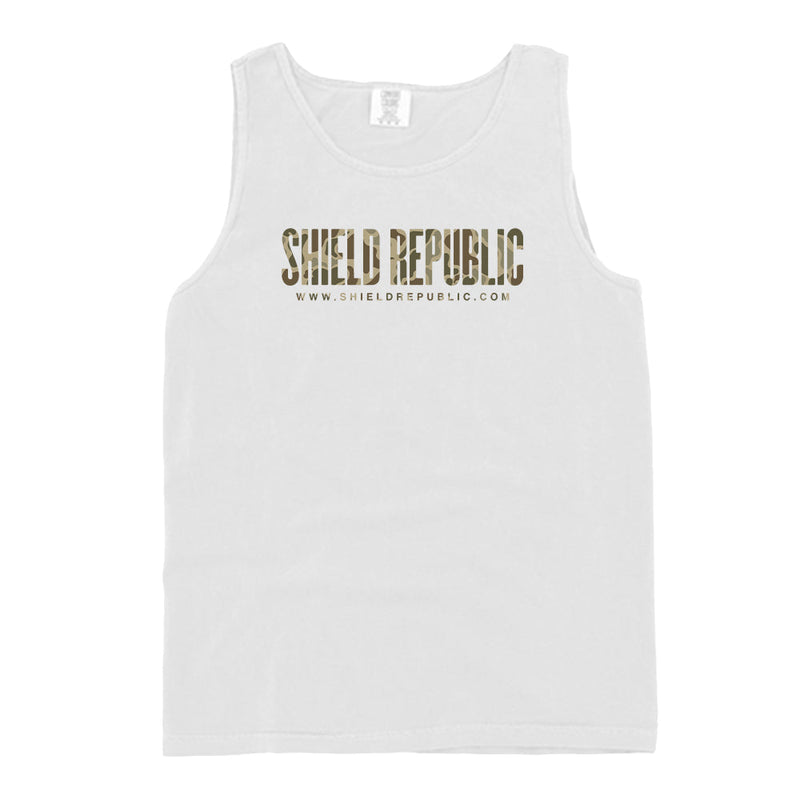 Load image into Gallery viewer, Shield Republic Duck Camo Banner Text (Front)