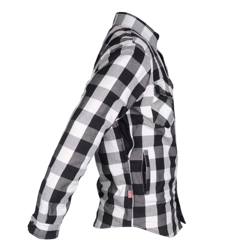 Load image into Gallery viewer, Protective Flannel Shirt - Black and White Checkered