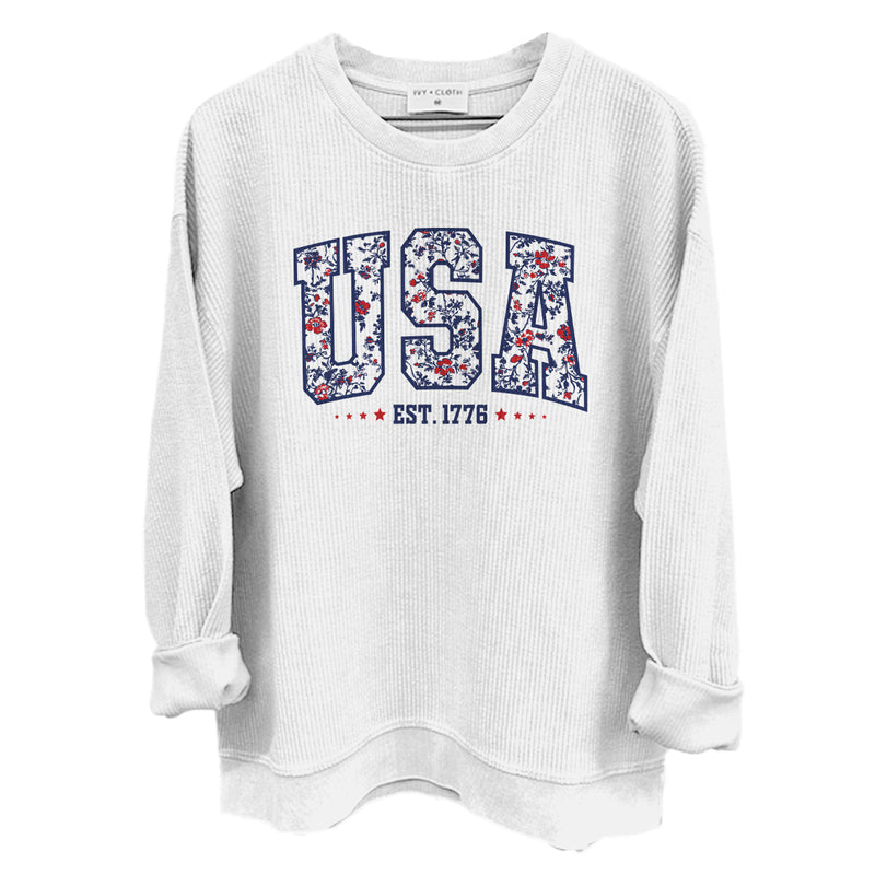 Load image into Gallery viewer, USA Floral Est 1776 (Front)