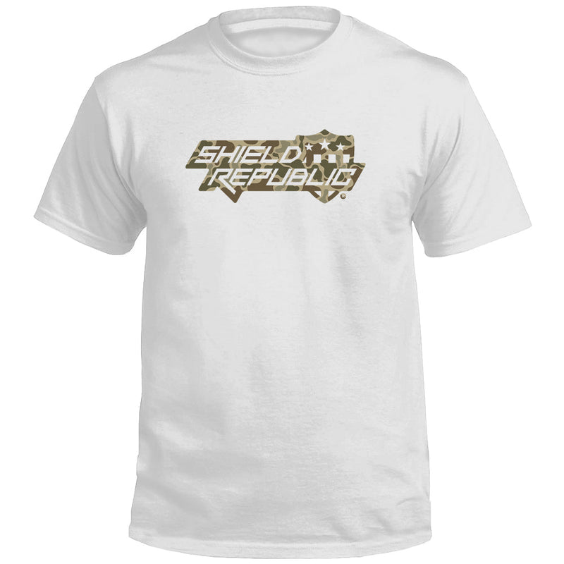 Load image into Gallery viewer, Shield Republic Duck Camo Stacked Logo (Front)