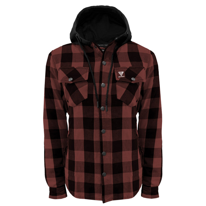 Load image into Gallery viewer, Protective Flannel Hoodie for Women - Brown and Black Checkered