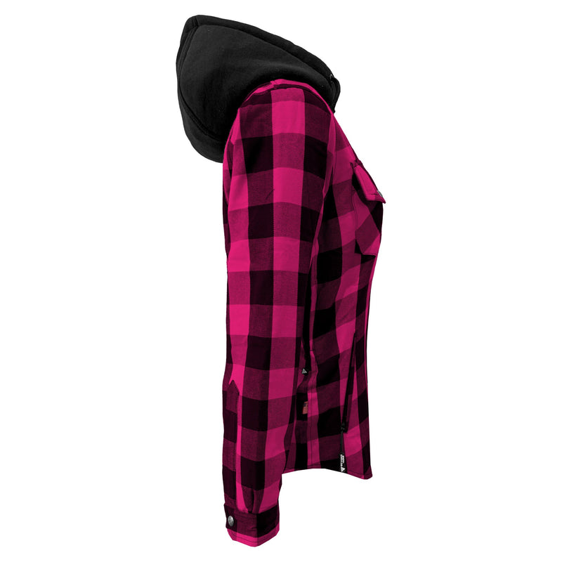 Load image into Gallery viewer, Protective Flannel Hoodie for Women - Pink and Black Checkered