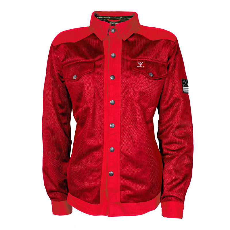 Load image into Gallery viewer, Protective Summer Mesh Shirt for Women - Red Solid