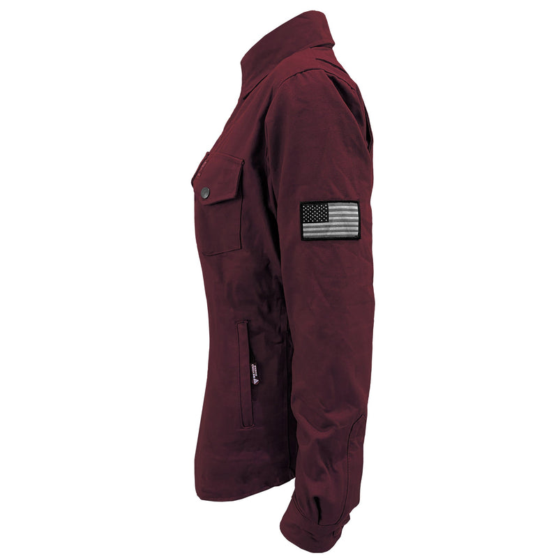 Load image into Gallery viewer, Protective Canvas Jacket for Women - Red Maroon