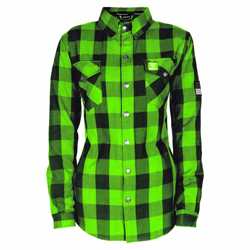 Load image into Gallery viewer, Protective Flannel Shirt for Women - Green Checkered