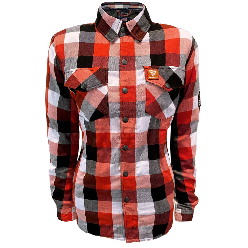 Load image into Gallery viewer, Protective Flannel Shirt for Women - Red Black White Checkered