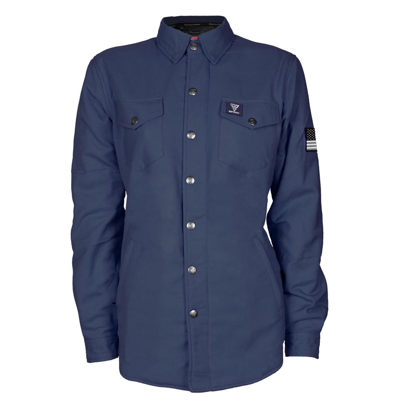 Load image into Gallery viewer, Protective Flannel Shirt for Women - Navy Blue Solid