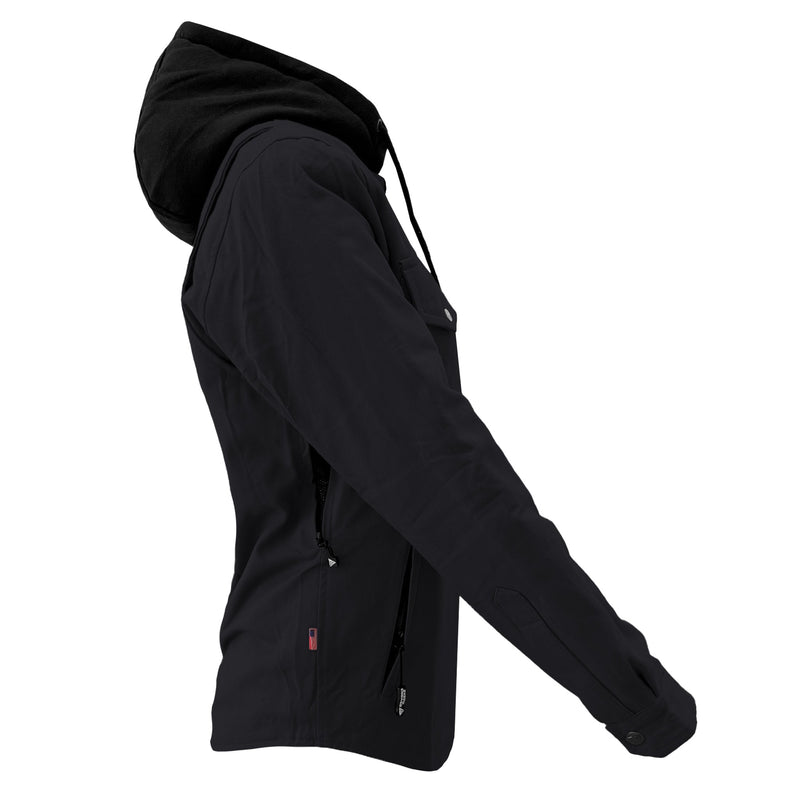 Load image into Gallery viewer, Protective Flannel Hoodie For Women - Black Solid