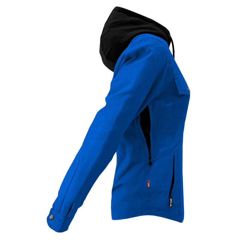 Load image into Gallery viewer, Protective Flannel Hoodie For Women - Blue Solid