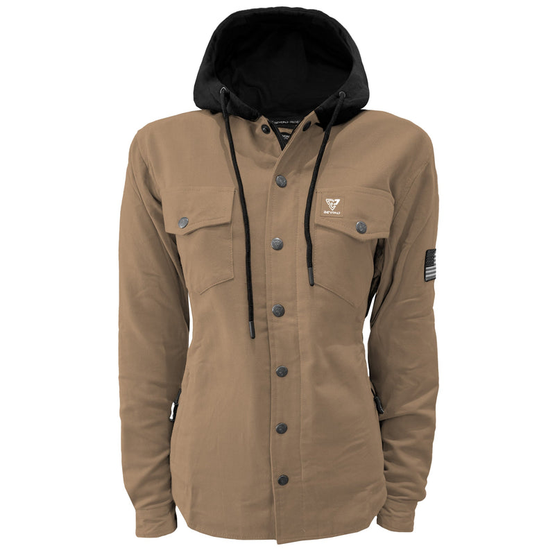 Load image into Gallery viewer, Protective Flannel Hoodie For Women - Camel Solid