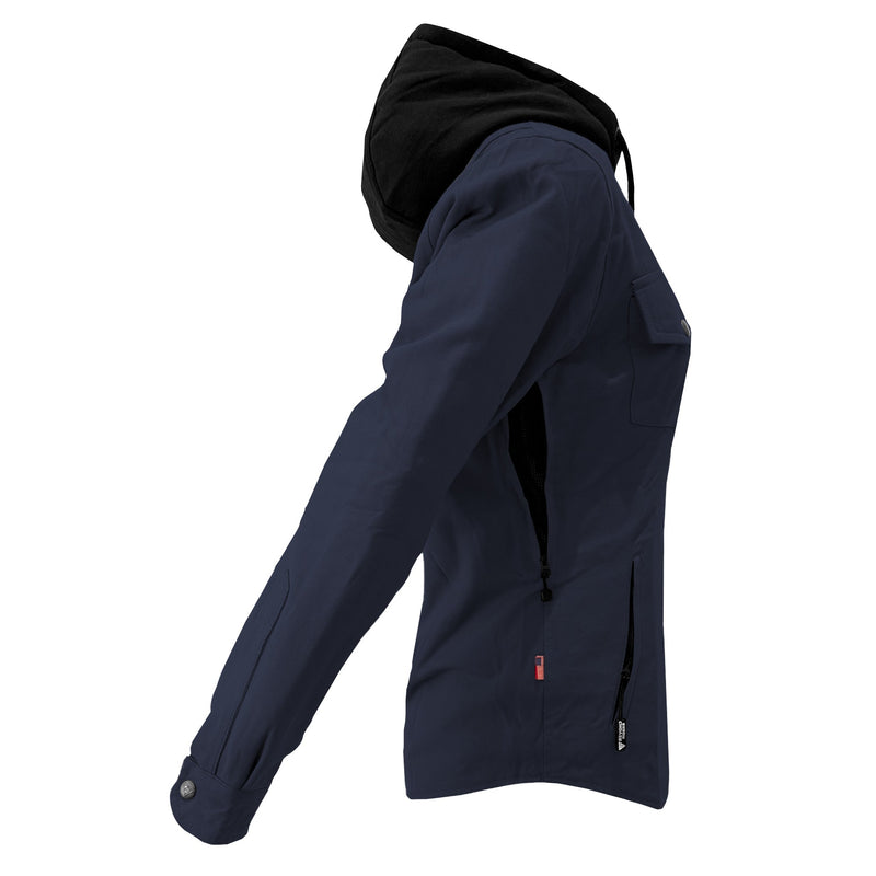 Load image into Gallery viewer, Protective Flannel Hoodie For Women - Navy Blue Solid