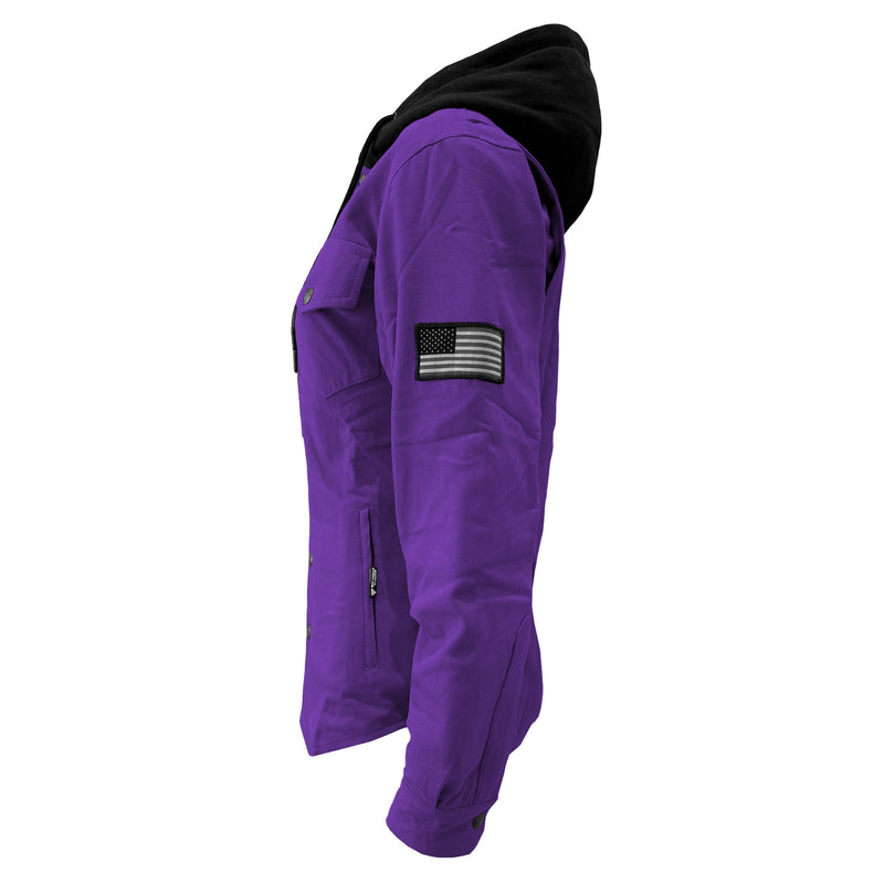 Load image into Gallery viewer, Protective Flannel Hoodie For Women - Purple Solid
