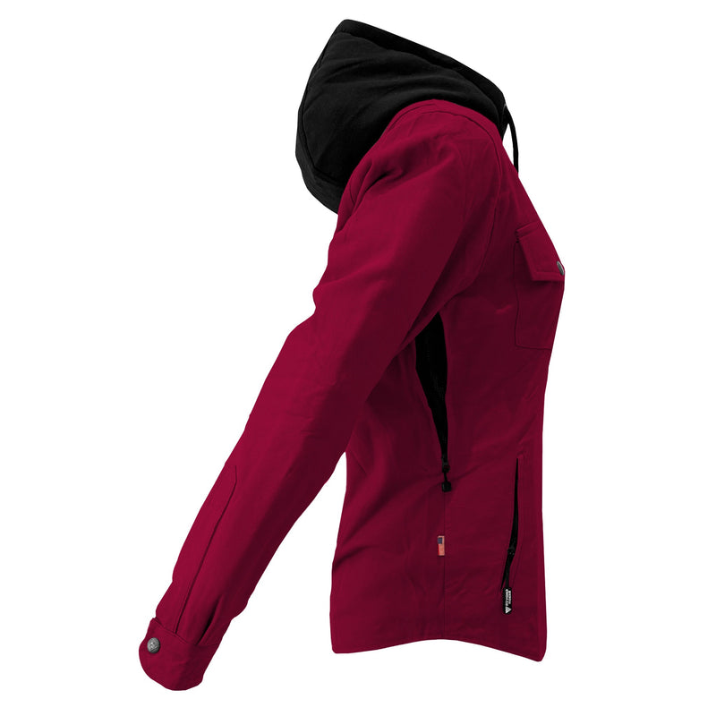 Load image into Gallery viewer, Protective Flannel Hoodie For Women - Red Maroon Solid
