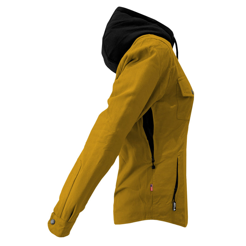 Load image into Gallery viewer, Protective Flannel Hoodie For Women - Yellow Solid with Pads
