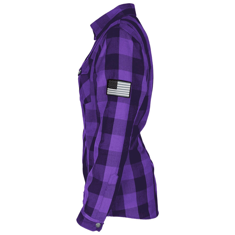 Load image into Gallery viewer, Protective Flannel Shirt for Women - Purple and Black Checkered