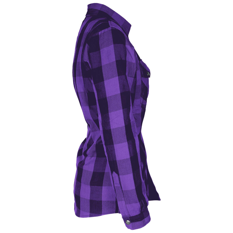 Load image into Gallery viewer, Protective Flannel Shirt for Women - Purple and Black Checkered