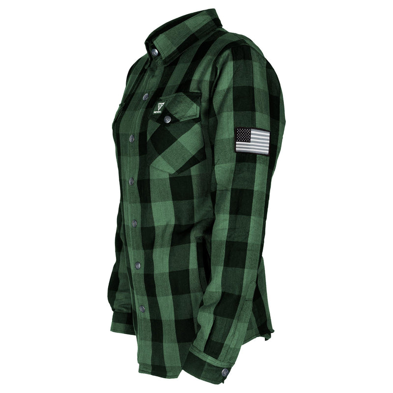 Load image into Gallery viewer, Protective Flannel Shirt for Women - Dark Green Checkered