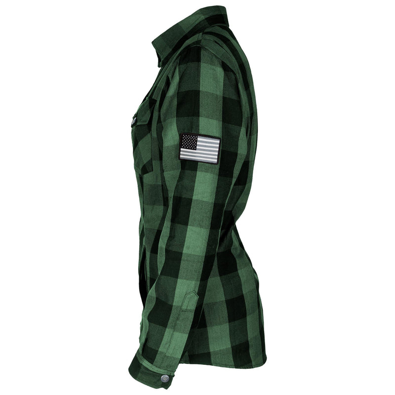 Load image into Gallery viewer, Protective Flannel Shirt for Women - Dark Green Checkered