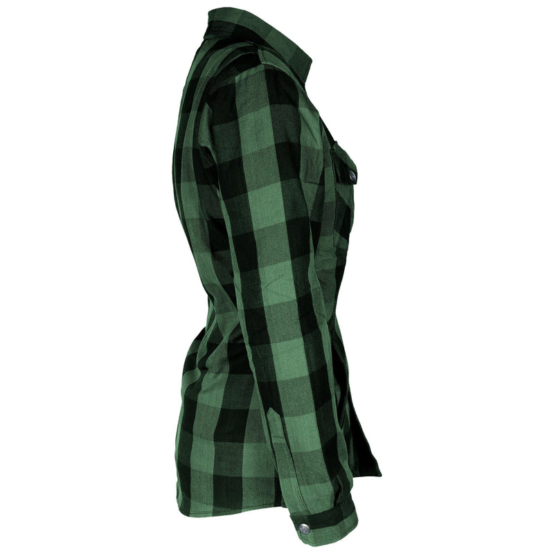 Load image into Gallery viewer, Protective Flannel Shirt for Women - Dark Green Checkered