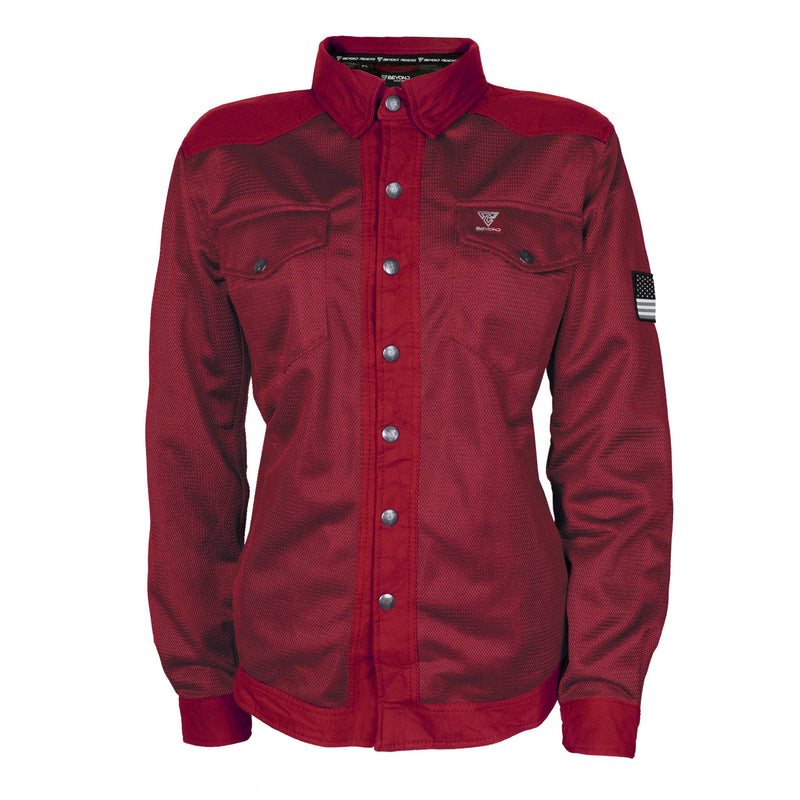 Load image into Gallery viewer, Protective Summer Mesh Shirt for Women - Red Maroon Solid