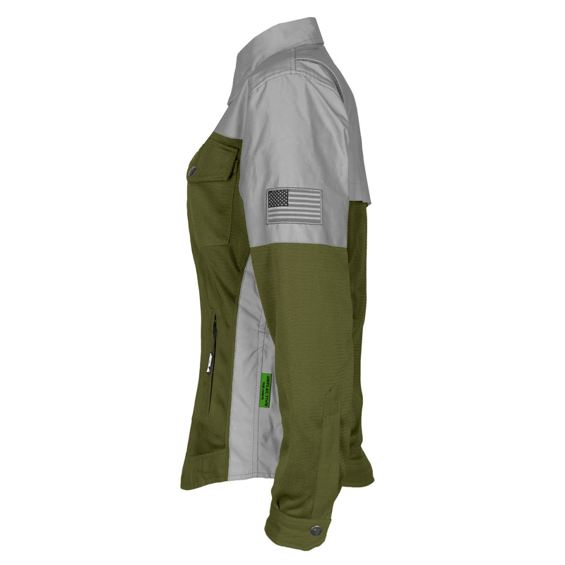 Load image into Gallery viewer, Summer Mesh Reflective Shirt Army Green Eclipse for Women