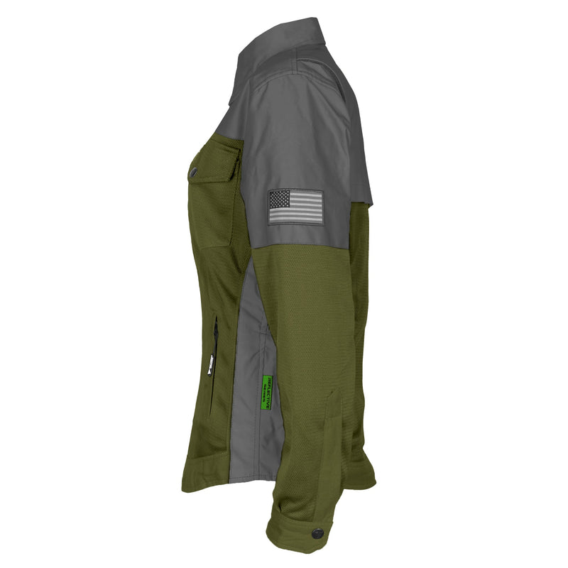 Load image into Gallery viewer, Summer Mesh Reflective Shirt Army Green Nebula for Women