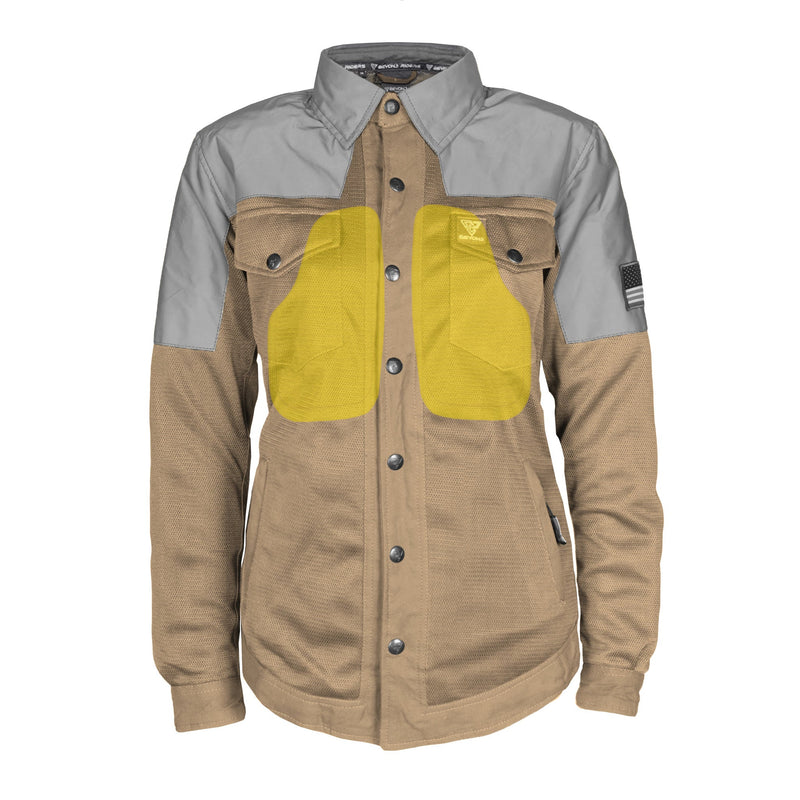 Load image into Gallery viewer, Summer Mesh Reflective Shirt Camel Eclipse for Women - with Pads