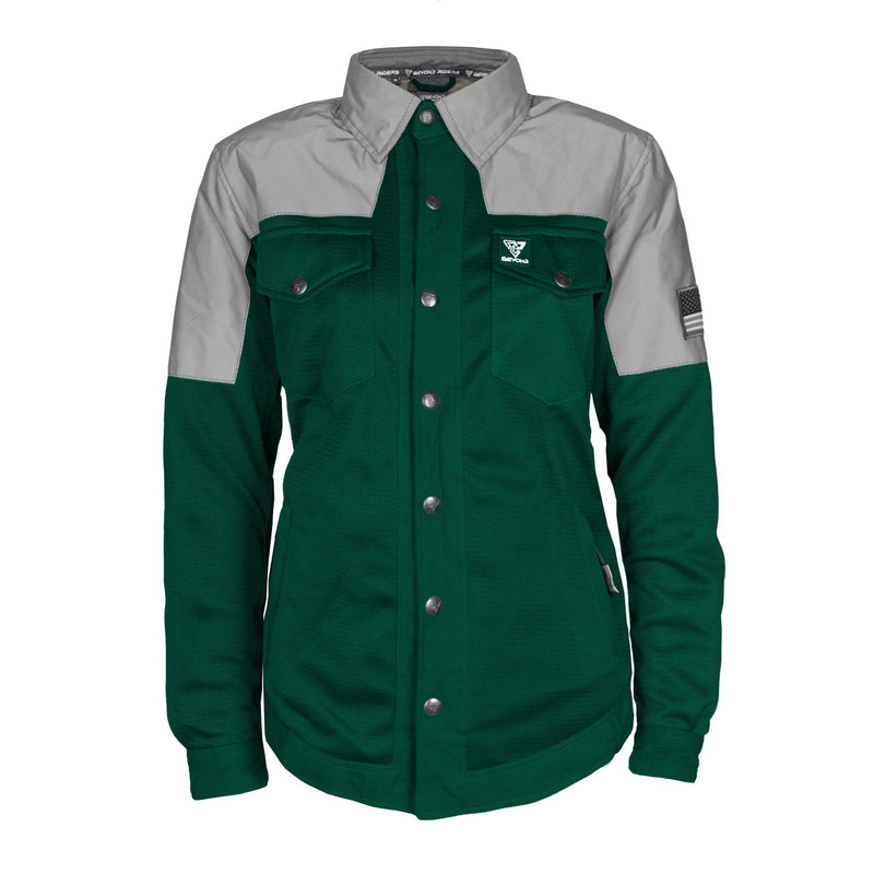 Load image into Gallery viewer, Summer Mesh Reflective Shirt Dark Green Eclipse for Women - with Pads