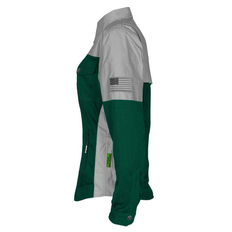 Load image into Gallery viewer, Summer Mesh Reflective Shirt Dark Green Eclipse for Women - with Pads