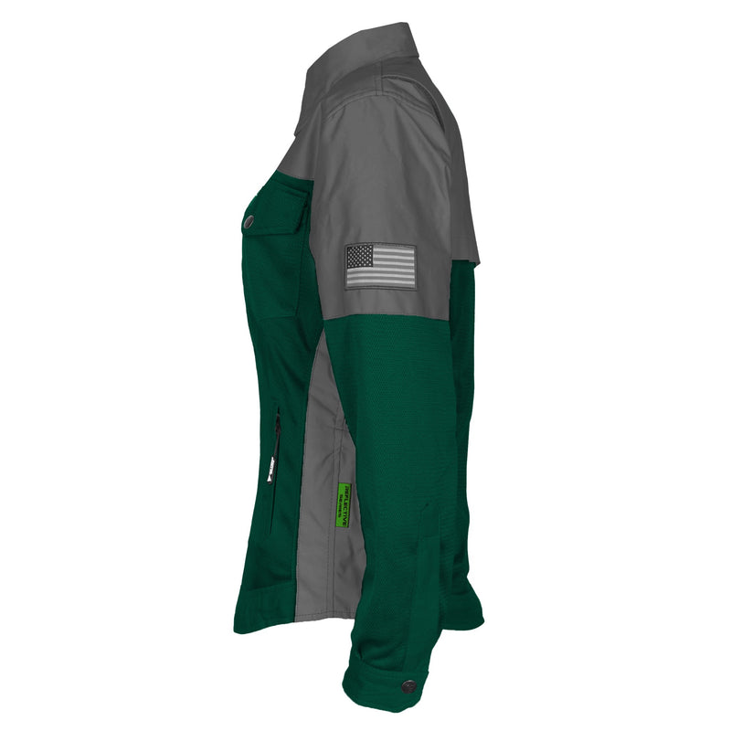 Load image into Gallery viewer, Summer Mesh Reflective Shirt Dark Green Nebula for Women
