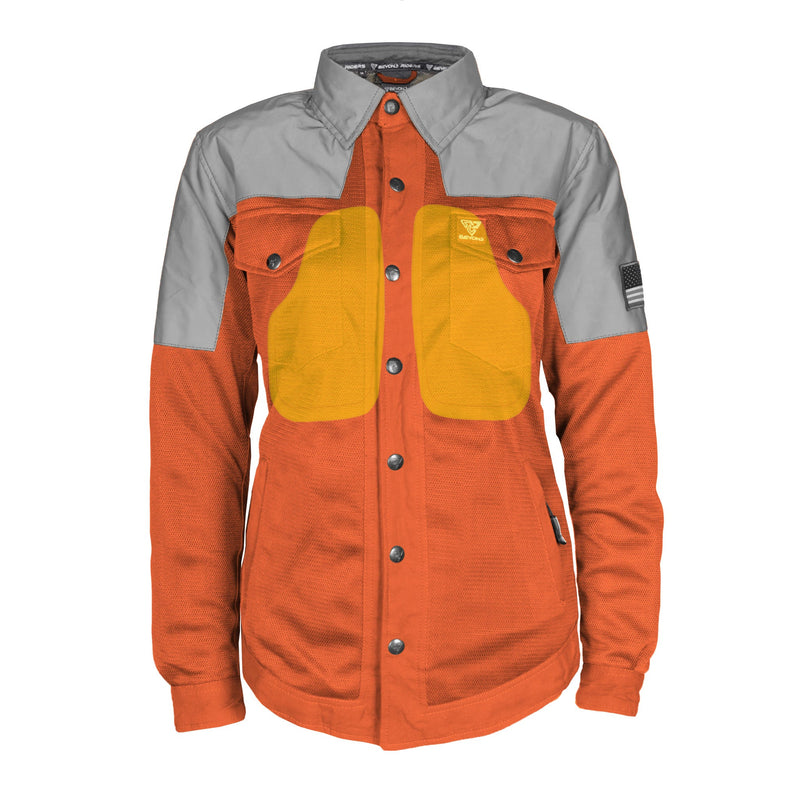 Load image into Gallery viewer, Summer Mesh Reflective Shirt Orange Eclipse for Women